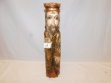 CARVED WOOD FIGURINE, LOOKS LIKE A KING 17 1/2