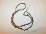 NECKLACES GLASS & CLAY STRUNG ON STRAW, MEASURES 19