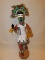 KACHINA DOLL, BUTTERFLY MAIDEN, MADE  WITH LEATHER CLOTHING, FEATHERS IN HA