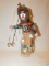 KACHINA DOLL, PROTECTION, BY IMSB, SPEAR IN HAND, LEATHER CLOTHES, SHELLS A