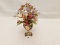 VASE, FABERGE, IMPERIAL RUSSIAN BOUQUET, ENAMEL FLOWERS. MEASURES 7