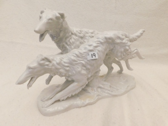 FIGURINE, PAIR OF DOGS, MARKED ON BASE " 5287" & A STAMP AS SHOWN IN PHOTO.