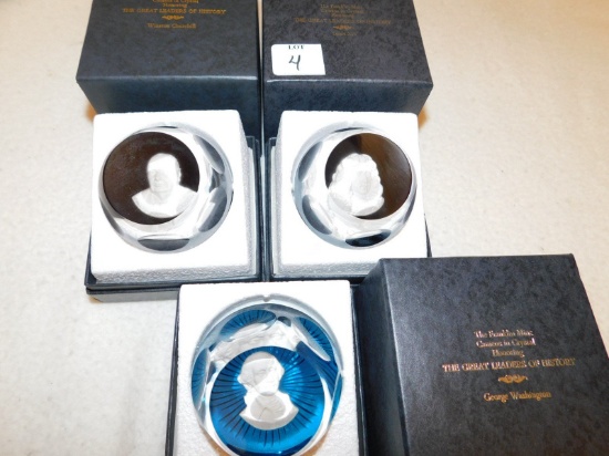 CAMEOS IN CRYSTAL BY FRANKLIN MINT, HONORING THE GREAT LEADERS OF HISTORY,