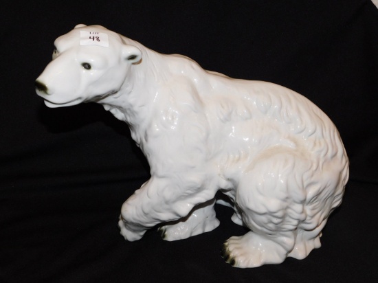 FIGURINE, ROYAL DUX POLAR BEAR, MEASURES 12" TALL X 16" WIDE