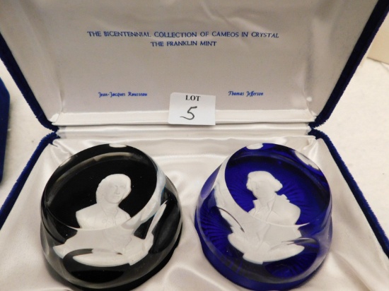 CAMEOS IN CRYSTAL BY FRANKLIN MINT.  BICENTENNIAL EDITION.  INCLUDES "JEAN-