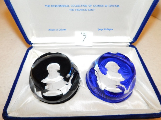 CAMEOS IN CRYSTAL BY FRANKLIN MINT, BICENTENNIAL EDITION.  INCLUDES "MARQUI