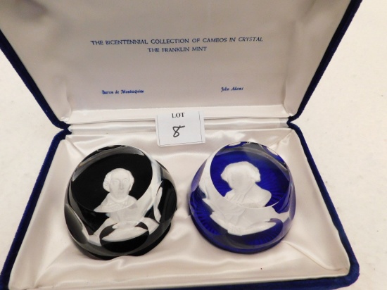 CAMEOS IN CRYSTAL BY FRANKILN MINT, BICENTENNIAL EDITION.  INCLUDES "BARON