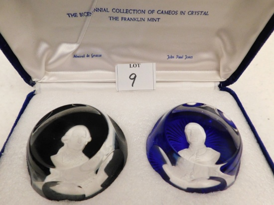 CAMEOS IN CRYSTAL BY FRANKLIN MINT, BICENTENNIAL EDITION.  INCLUDES  "ADMIR