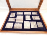 PRESENTATION CASE WITH 13 CURRENCY EXAMPLES OF THE 13 COLONIES, NUMBERED &