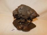 STATUE:  BRONZE BUFFALO 