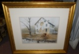 WATER COLOR BY PITCHER '79 SCENE OF AN OLD FARM HOUSE, MEASURES 50