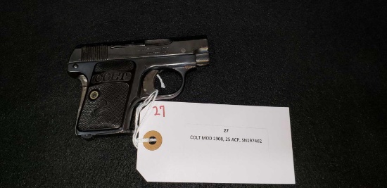 COLT MOD 1908, 25 ACP, SN197402