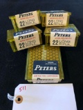PETERS 22 CAL LONG RIFLE, 100 ROUNDS PER BOX (TIMES 5)