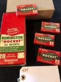 REMINGTON ROCKET 22 SHORTS, 20 -28 ROUND PACKS IN ORIGINAL PACKAGES, TOTAL OF 560 ROUNDS