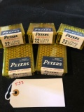 PETERS 22 CAL LONG RIFLE, 100 ROUNDS PER BOX (TIMES 5)