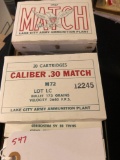 LAKE CITY AMMUNITION PLANT, 30-06 MATCH, 20 BOXES, 20 PER BOX. TOTAL OF 400 ROUNDS ;APPROX. 30 LBS