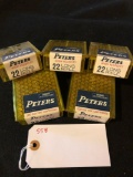 PETERS 22 CAL, LONG RIFLE, 100 ROUNDS PER BOX, (TIMES 5)