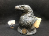 NRA - EAGLE HEAD STATUE, CAST STONE STATUE . 125TH ANNV, SIGNED AND NUMBERED