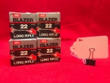 CCI BLAZER, 22 CAL, LONG RIFLE, 4 BOXES