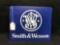 SMITH & WESSON SIGN, BLUE PLASTIC