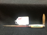 LETTER OPENER KNIFE, MARKED JOE LUMMIS, QUINCY, IL