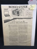 WINCHESTER ADVERTISING PAPER, MODEL 1906 RIFLE DATED 1920