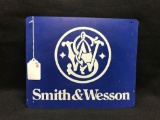 SMITH & WESSON SIGN, BLUE PLASTIC