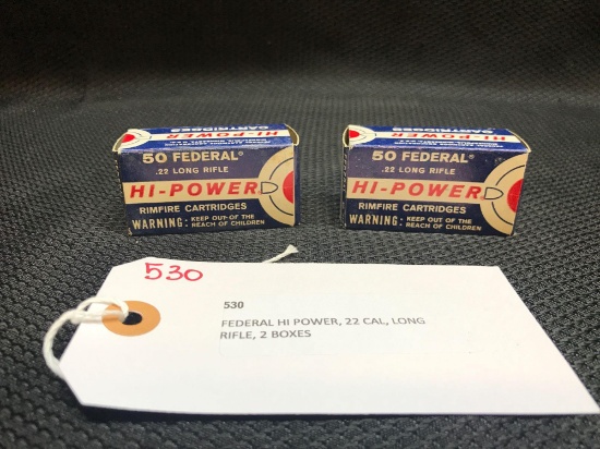 FEDERAL HI POWER, 22 CAL, LONG RIFLE, 2 BOXES