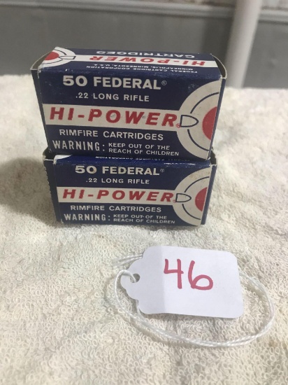 FEDERAL HI-POWER .22 CAL, 2 BOXES