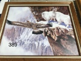 REMINGTON CANVS MTN. GOAT PRINT, FRAMED