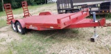 Trailerman 7x21' Car trailer, steel treadplate floor, folding ramps, 2