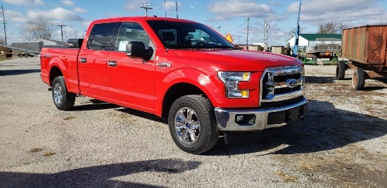 2016 FORD F150 XLT 4X4, 5.0 V8, CREW CAB, 182000 MI, TOOLBOX, SPRAY-IN BED LINER, TRI-FOLD HARD BED