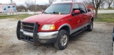2002 RED FORD F150 TRUCK, FX4 OFFROAD, EXTENDED CAB, 4X4, 283,000 MILES, NEW MOTOR AT 120,000 MI,