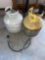 Two propane tanks. Yellow feels full. With adapter.