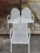 White metal patio chairs (3)