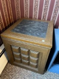 Faux wood end table