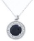 Sterling Silver Necklace - 3.17 ct Round Cut Blue Saphire &133 CZ's around. 4.50 ct TW -Appraisal -