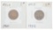 Lot 2 NFLD 1941-1942 One Cent Coins