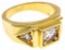 24KT G.P. 'CZ' Solitaire Ring Size 8