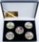 Collection of 5 24kt Gold Foil Medallions Merry Christmas