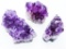 Group of 3 Natural Genuine Amethyst Mineral Clusters