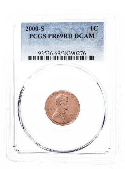 USA 2000-S 1 Cent PCGS PR69RD DCAM