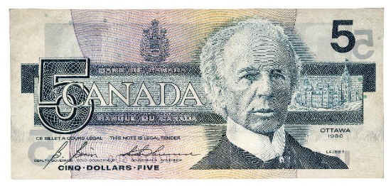 Bank of Canada 1986 $5 "GOZ"