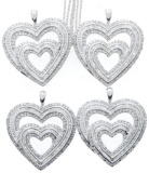 Sterling Silver Heart Pendant & chain - 175 Diamonds = 1.00ct Appraisal $1280.