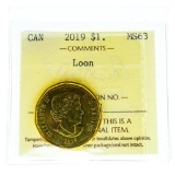 Canada 2019 $1 Loon MS63 ICCS