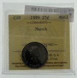 1999 Canada 25 cents MS62