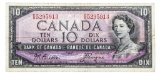 Bank of Canada 1954 Ten Dollars Modified Portrait