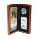2005 RCM Walrus and Calf $5 Fine Silver Coin & Stamp Set (cased)