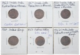 Group of 6 Canada One Cent Coins - most are Double Struck