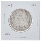 Canada 1918 Silver ...50 VG8